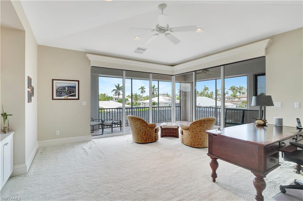 1380 Marlin Drive Naples, FL 34102 - Photo 37 of 48 Carpeted office featuring ceiling fan and baseboards