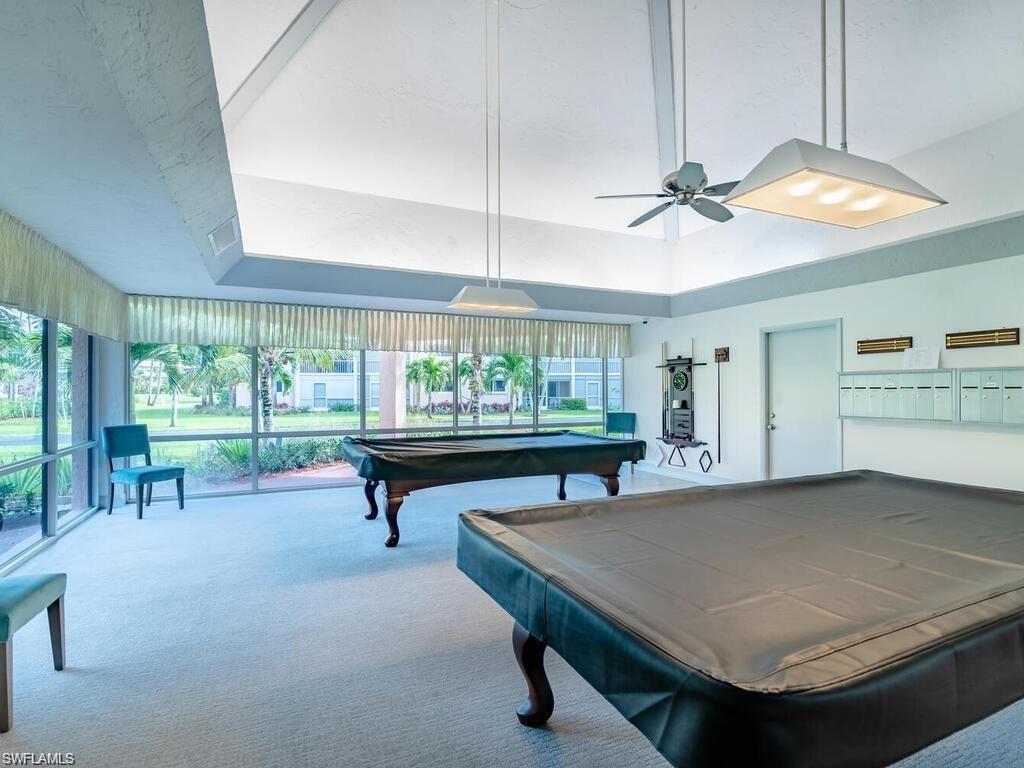 170 Turtle Lake Court, Unit 103 Naples, FL 34105 - Photo 33 of 37 Game room featuring pool table and ceiling fan