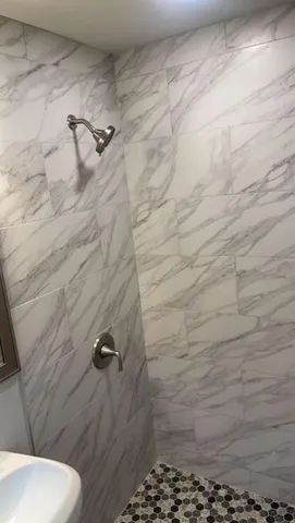 a bathroom with a shower