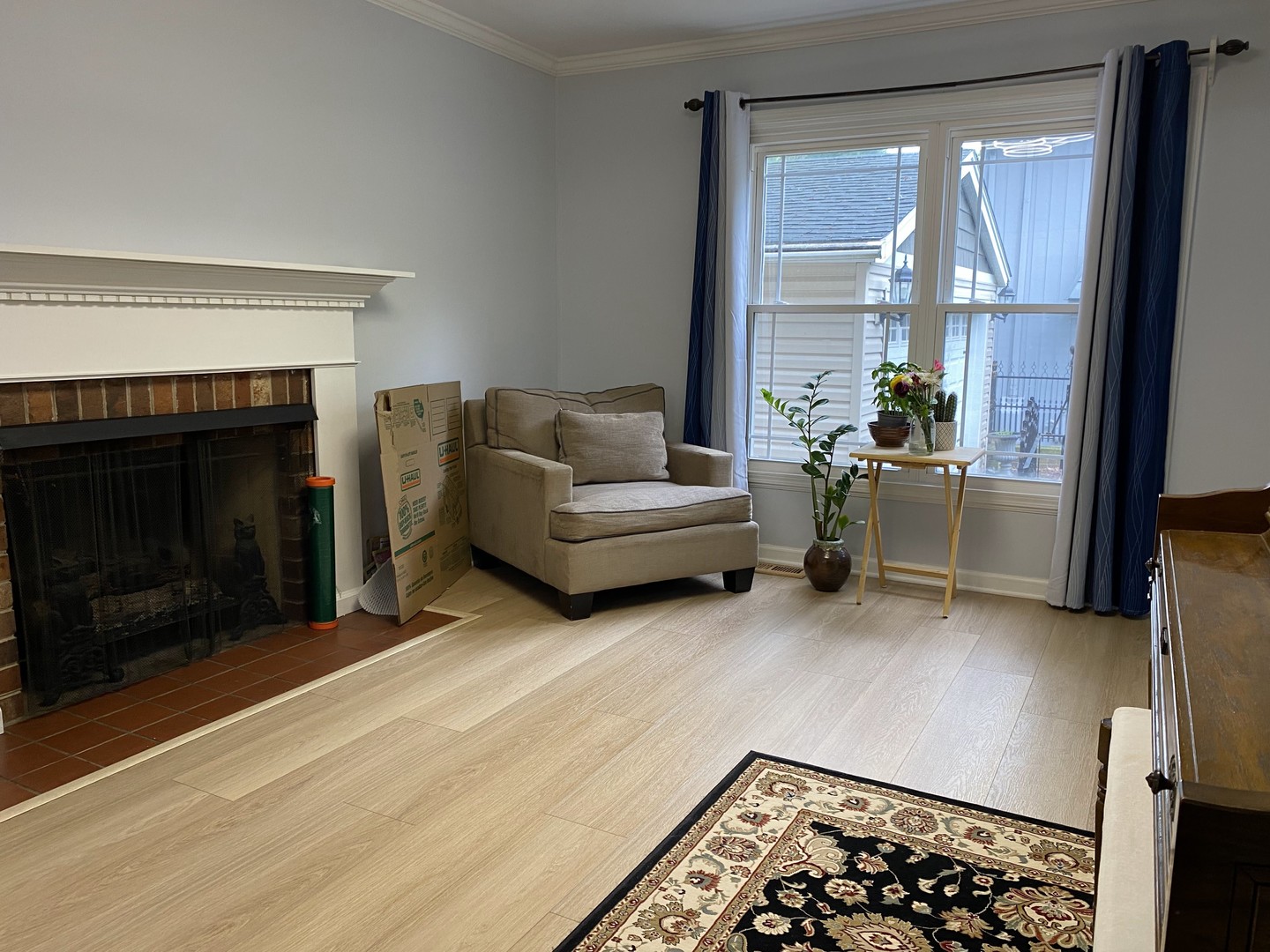 1408 Killdeer Drive Naperville, IL 60565 - Photo 15 of 43 a living room with furniture and a fireplace