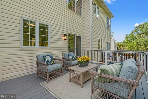 a view of a patio on the deck