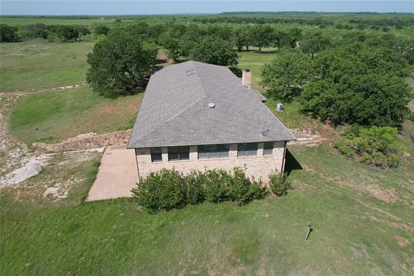 an aerial view of a house