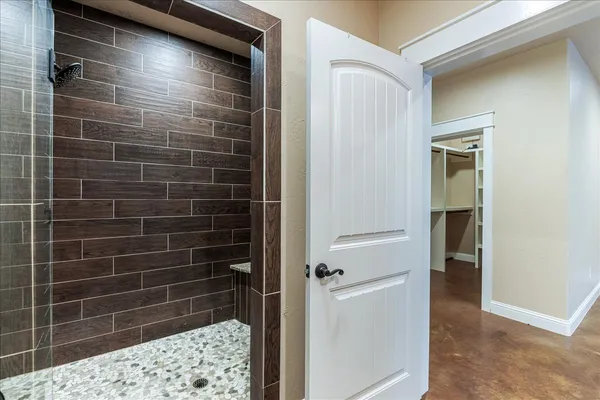 a bathroom with a shower