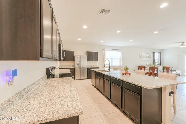a kitchen with lots of counter top space