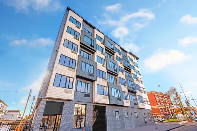 a front view of a building