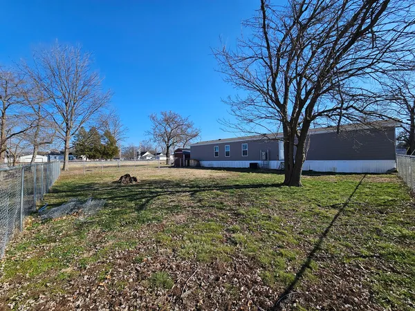 a view of a yard with a tree