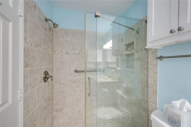 a bathroom with a shower