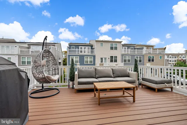 a view of a terrace with seating space