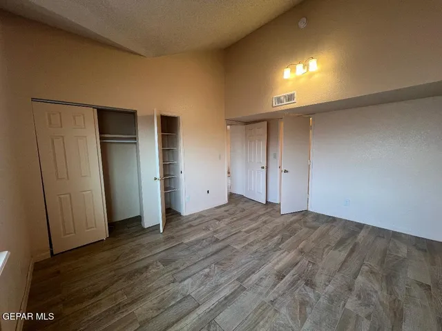an empty room with closet