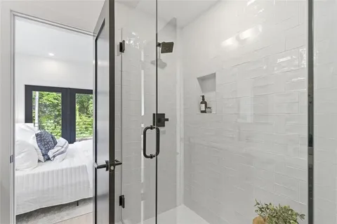 a bathroom with a shower