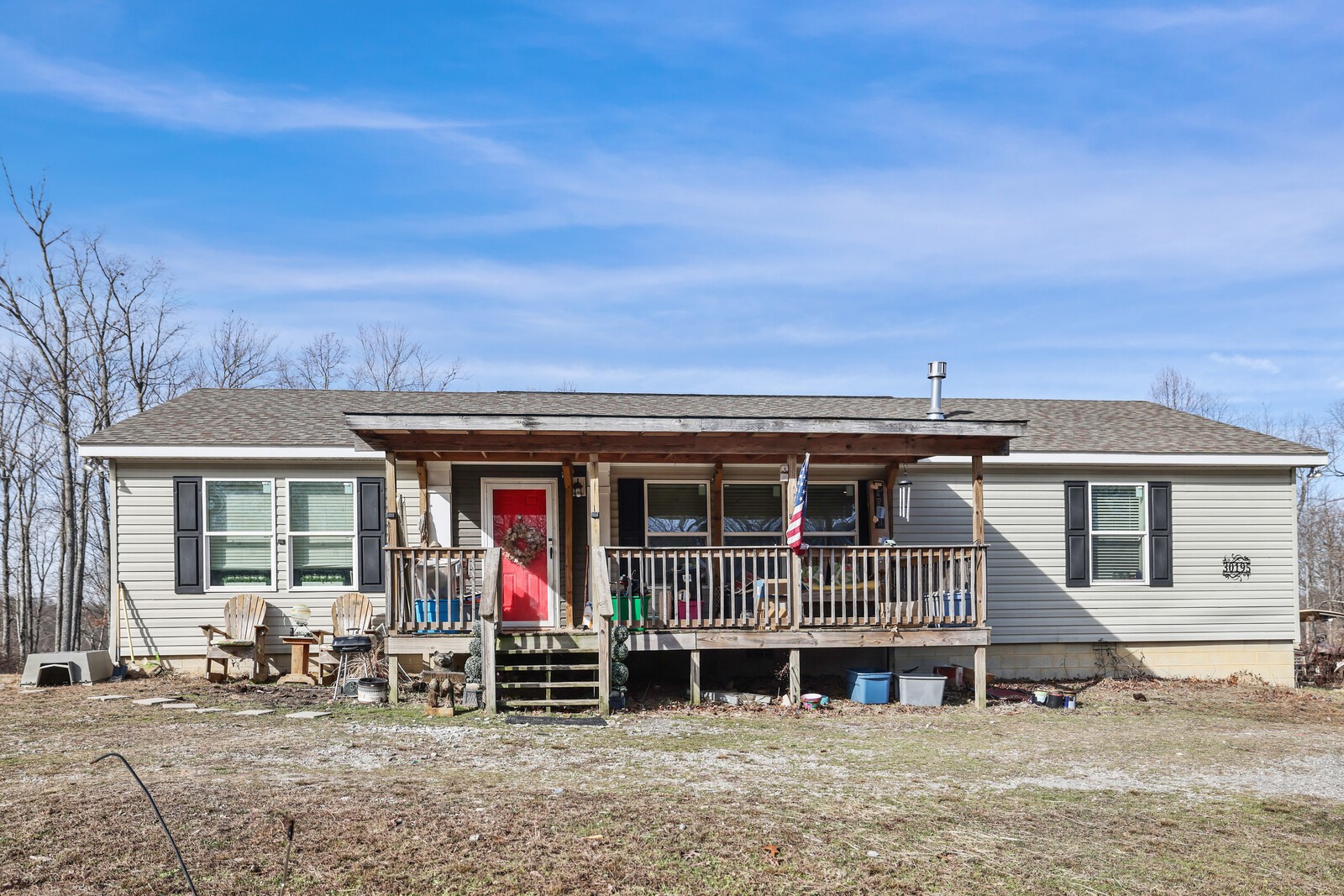 front view of house with a patio