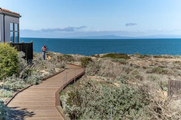 a view of a lake with a mountain