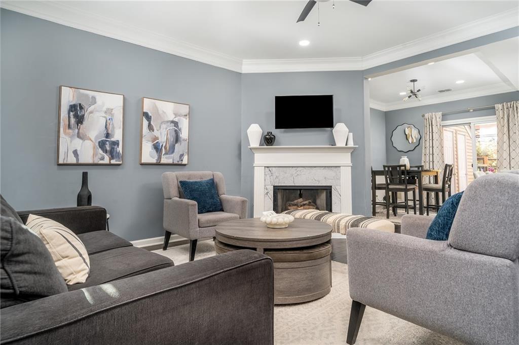 3539 Mt Vernon Circle Atlanta, GA 30340 - Photo 5 of 15 a living room with furniture and a fireplace