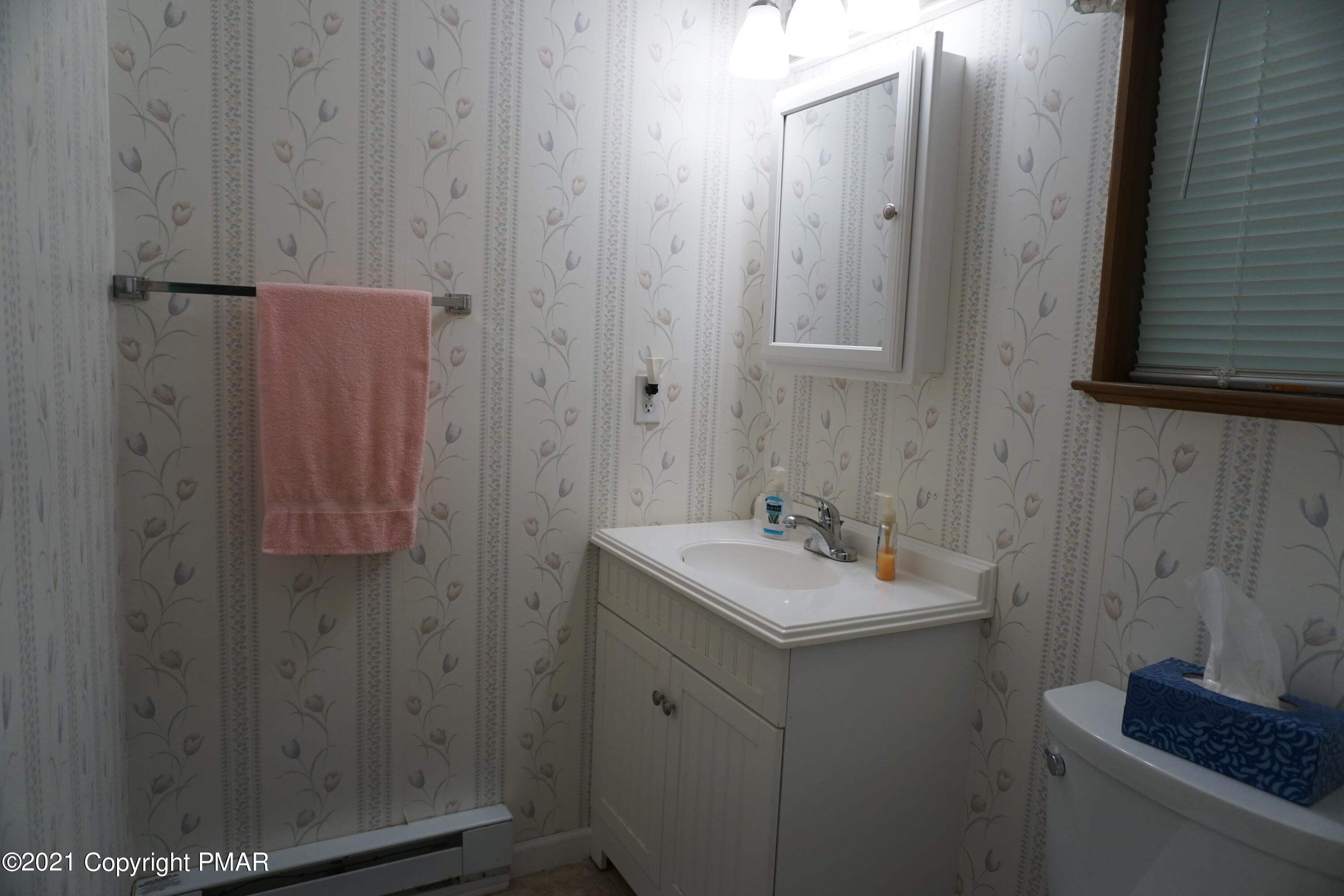 1069 Maple Drive Pocono Lake, PA 18347 - Photo 16 of 22 a bathroom with a sink and mirror