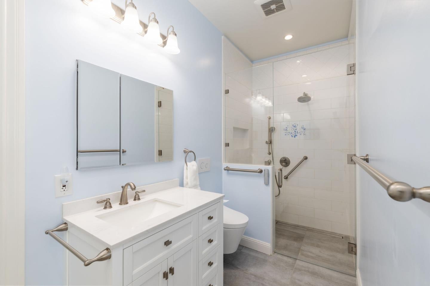 172 Shoreview Avenue Pacifica, CA 94044 - Photo 22 of 38 a bathroom with a sink toilet and shower