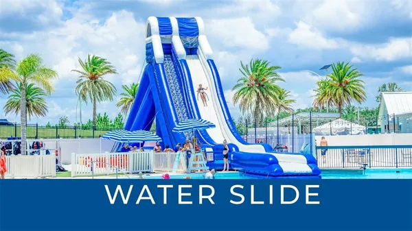 a view of open pool with a yard