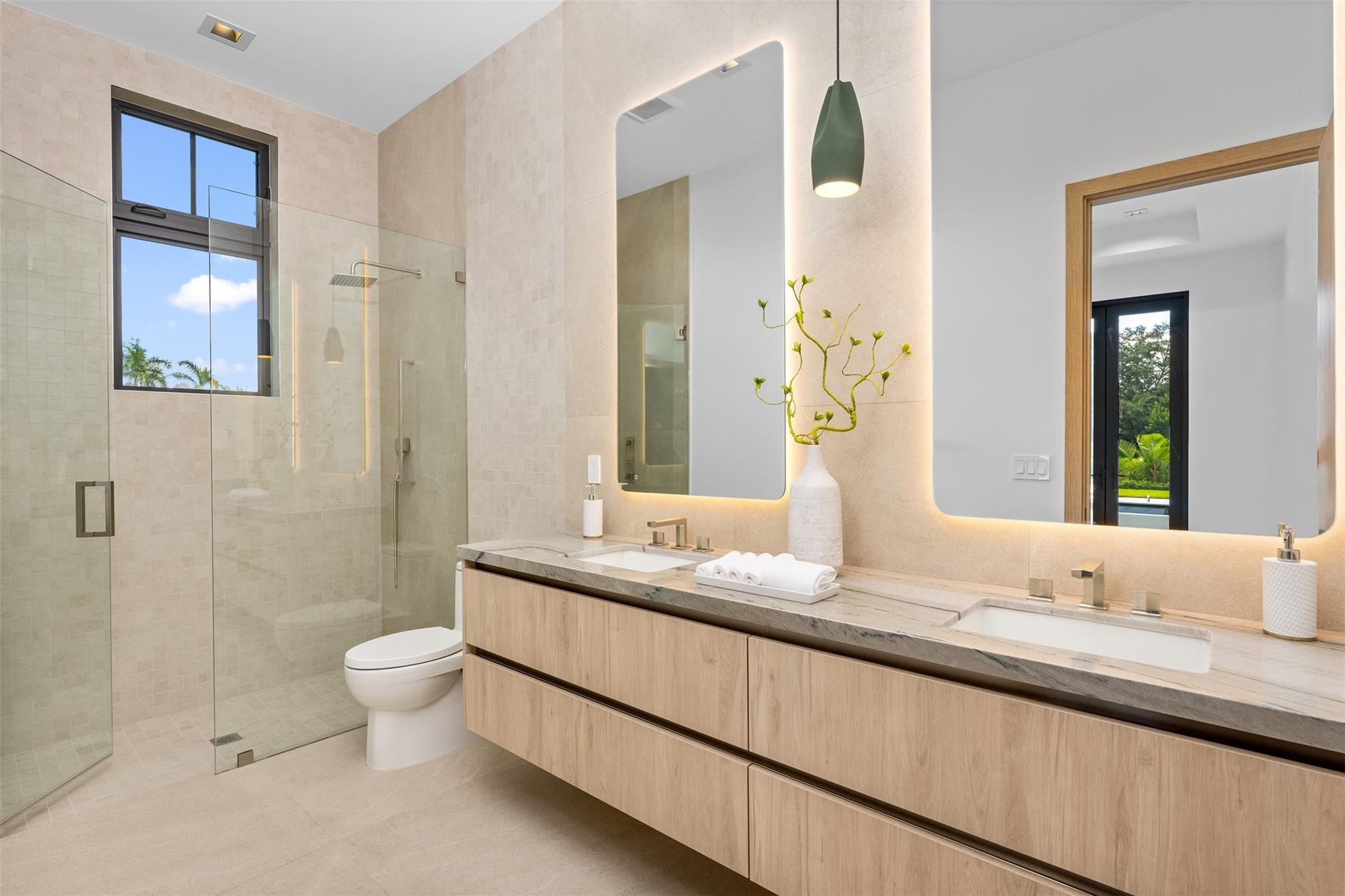 12701 Luray Road Southwest Ranches, FL 33330 - Photo 23 of 44 a bathroom with a granite countertop sink and a large mirror