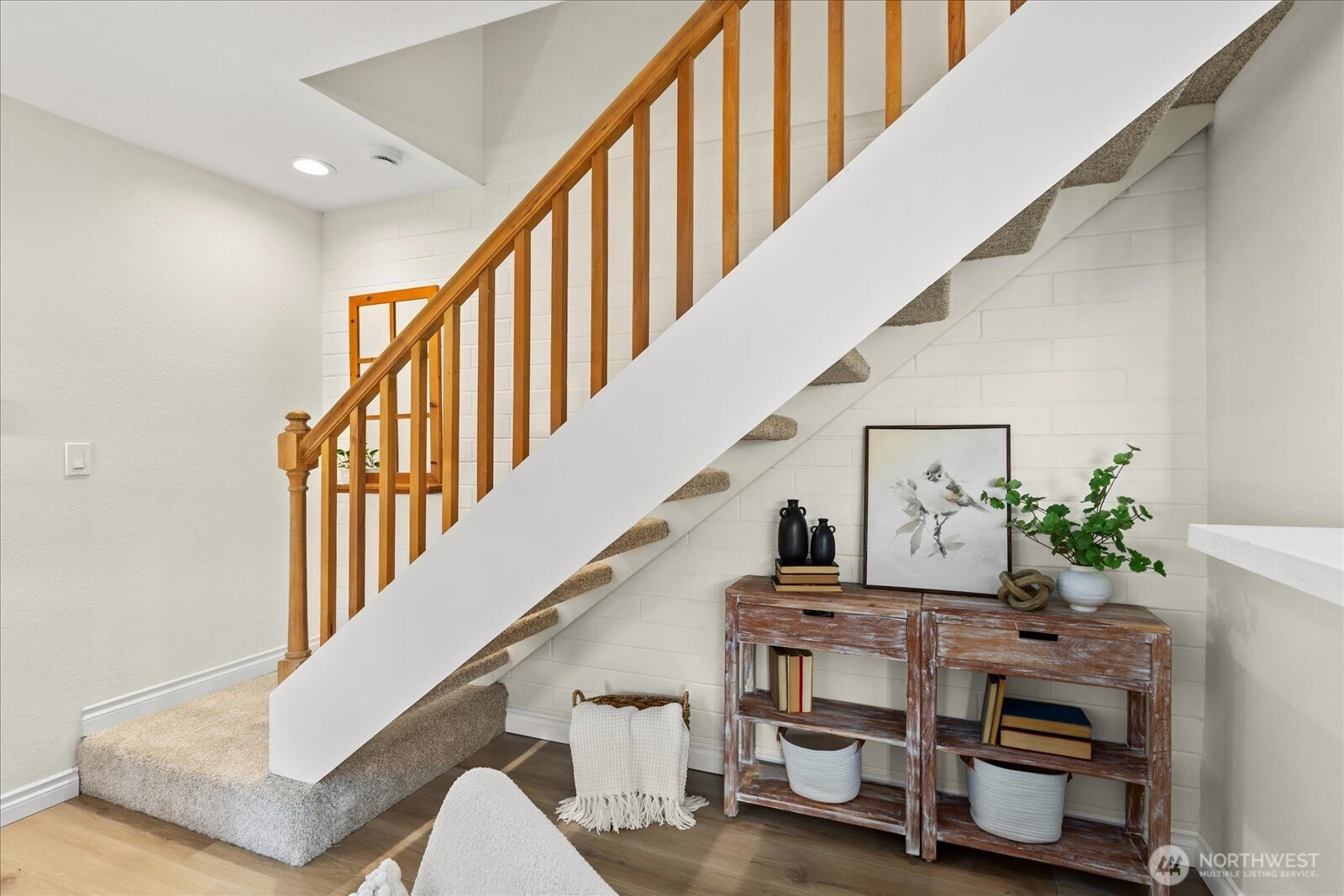 410 214th Street Southwest, Unit B Bothell, WA 98021 - Photo 10 of 37 a view of entryway with wooden floor and stairs