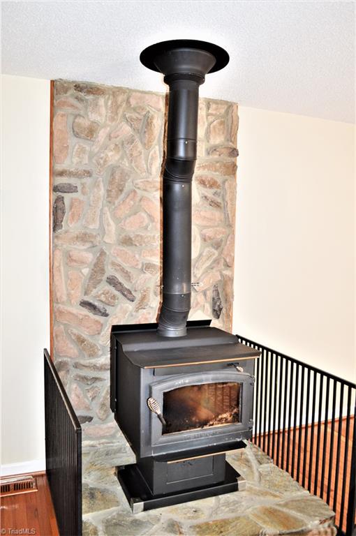 114 Rink Road Mayodan, NC 27027 - Photo 5 of 30 Living Room: Wood-Stove with Stone Surround