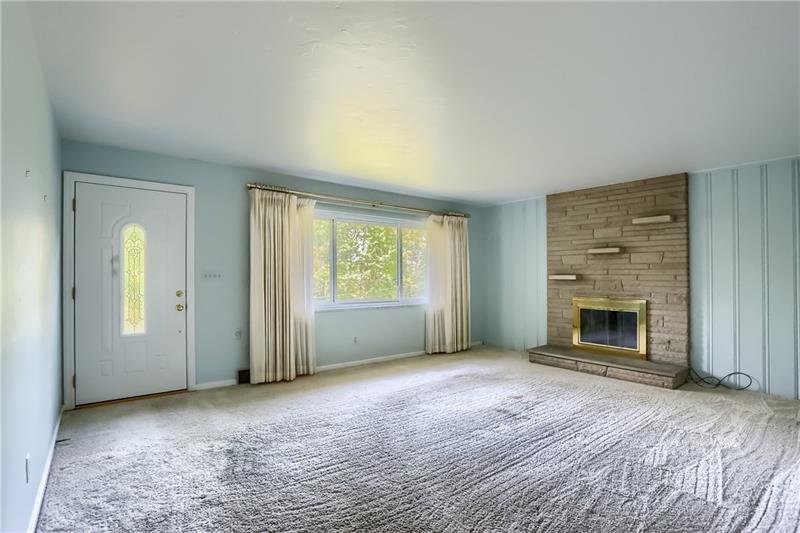 9558 Meadow Road Allison Park, PA 15101 - Photo 6 of 22 Large Living room with stone fireplace