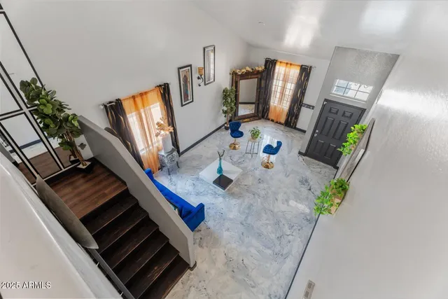 a living room with furniture