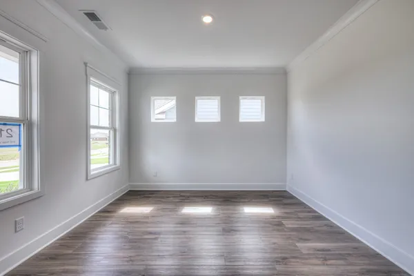 a view of kitchen with wooden floor