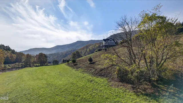 a view of an outdoor space with mountain view