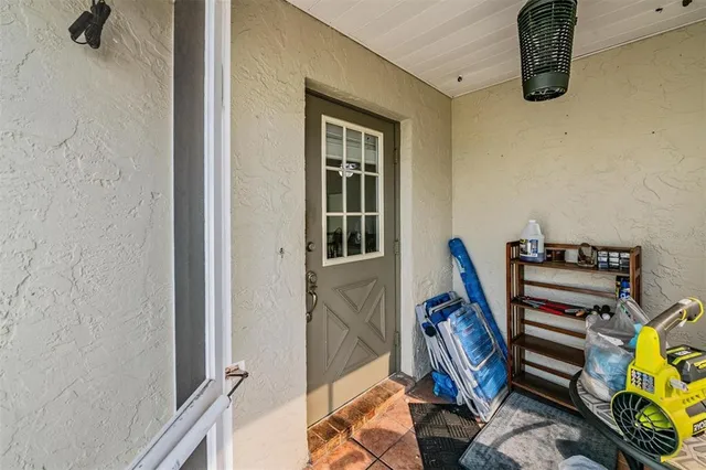 a view of a hallway with workspace