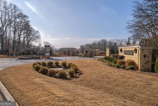a view of a yard with furniture