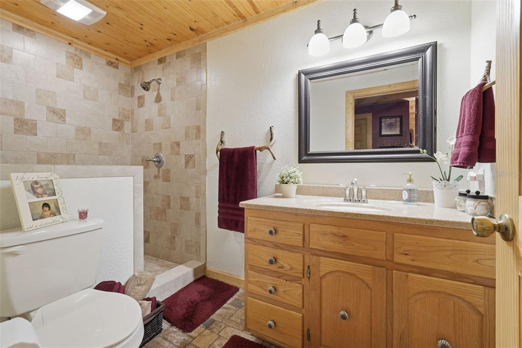 2911 Walker Road Lakeland, FL 33810 - Photo 39 of 70 a bathroom with a granite countertop toilet sink and mirror