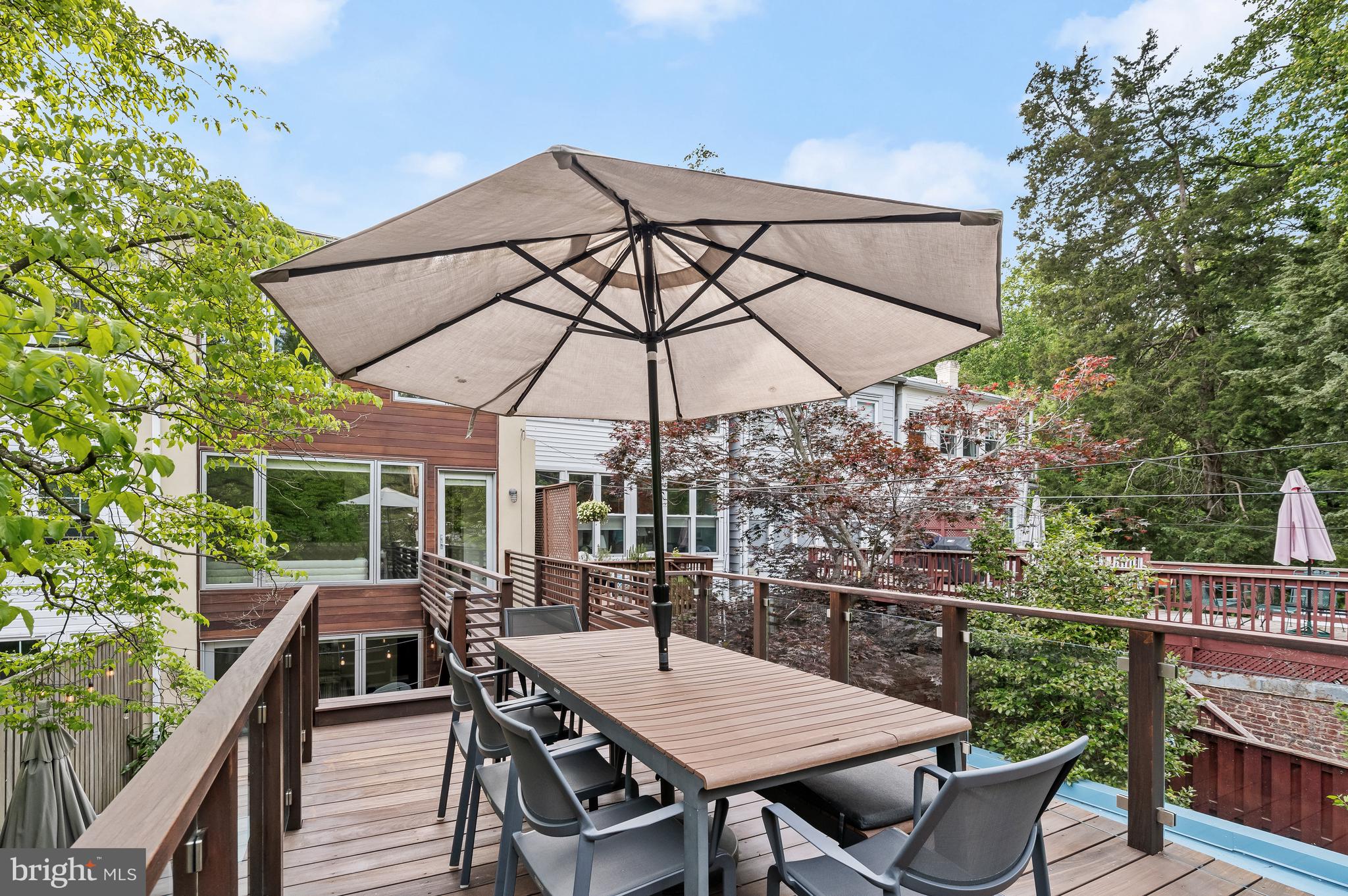 1931 38th Street Northwest Washington, DC 20007 - Photo 31 of 45 Ipe deck is surrounded by glass panels