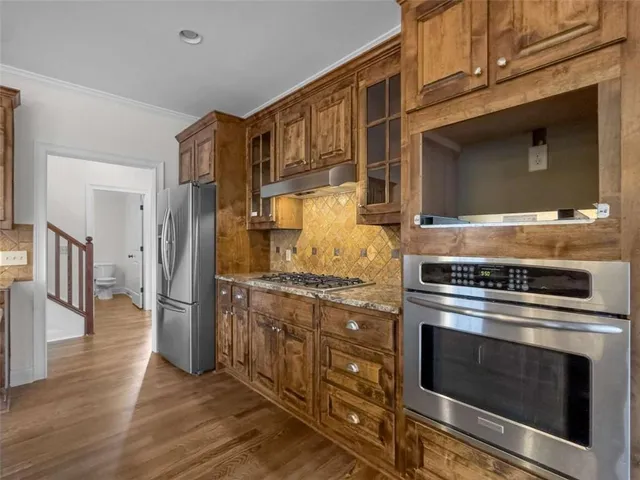 a view of a room with racks on the wall