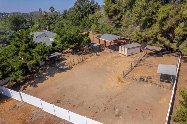 a view of a terrace with a bench