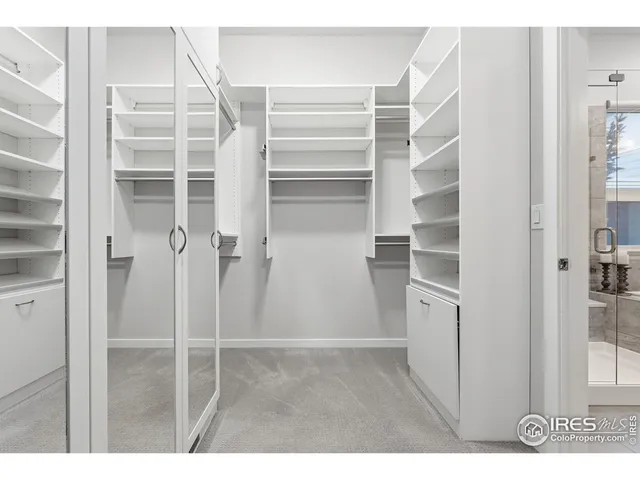 a view of closet area with empty racks