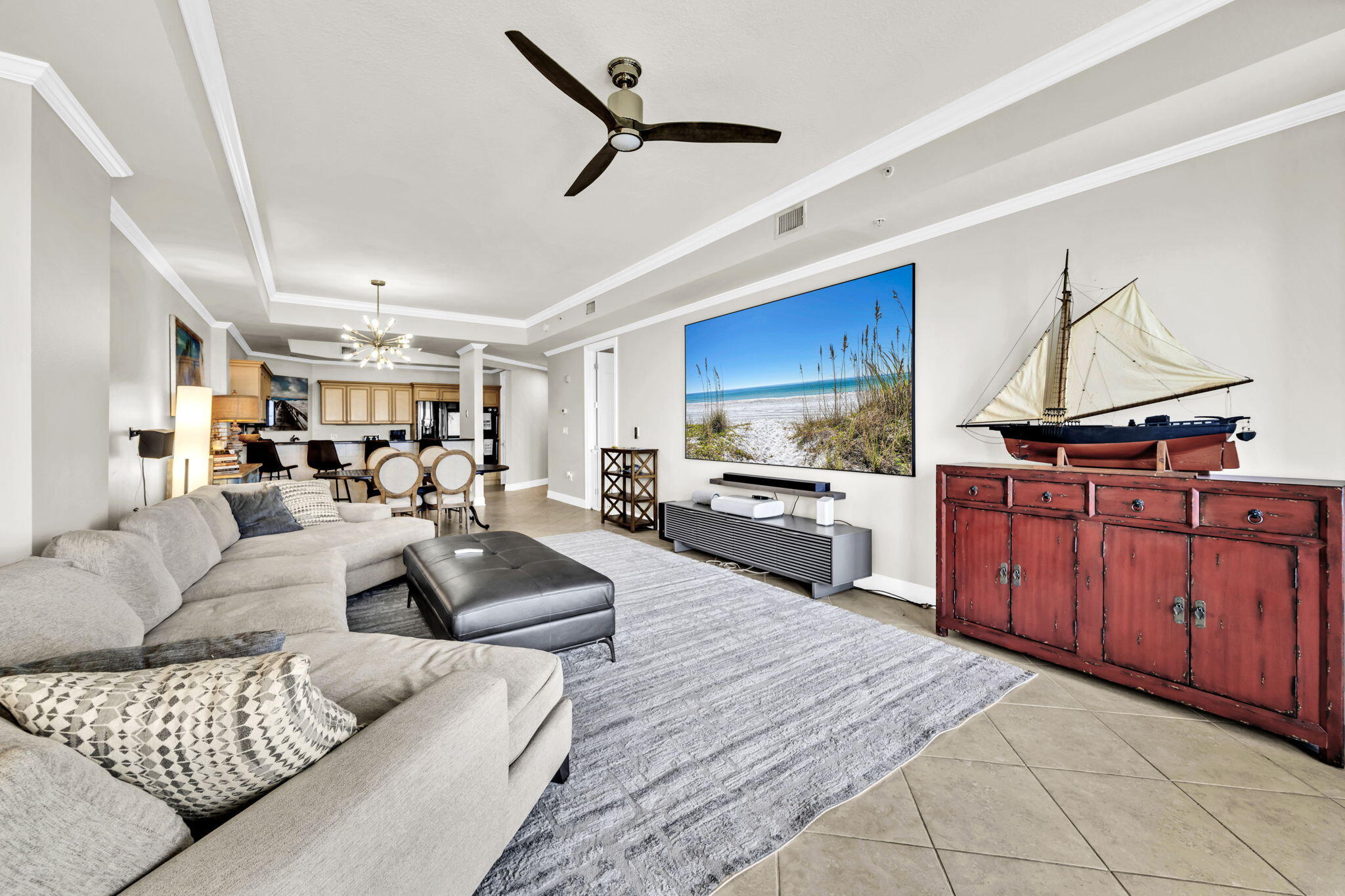 5 Calhoun Avenue, Unit 403 Destin, FL 32541 - Photo 8 of 35 a living room with furniture kitchen view and a wooden floor