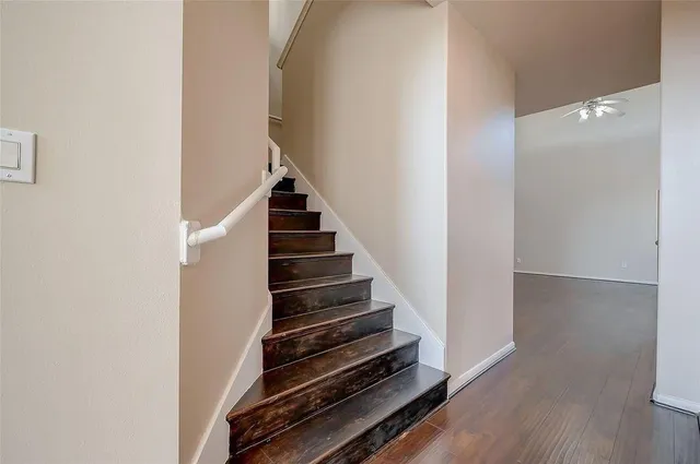 a view of entryway with wooden floor