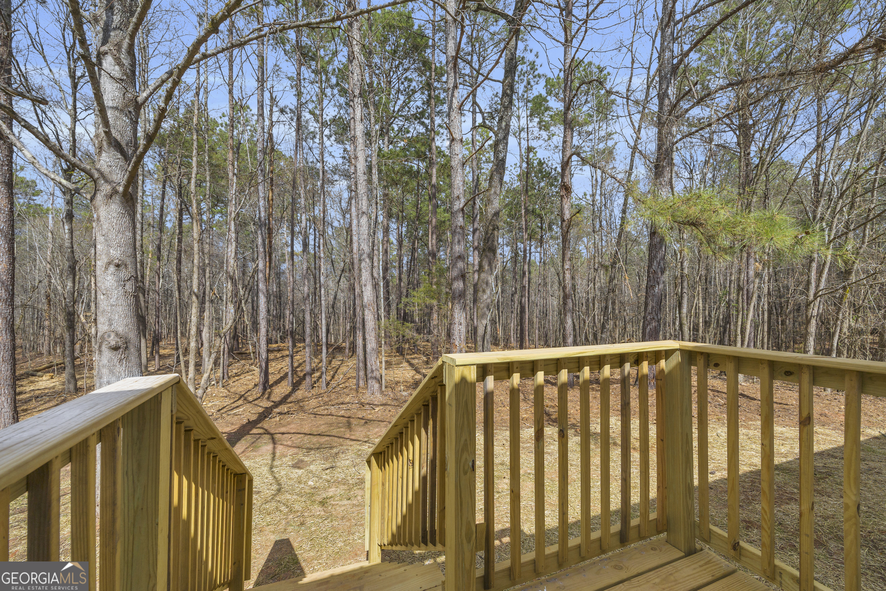 60 Tribble Bottoms Road Arnoldsville, GA 30619 - Photo 44 of 66 a view of a balcony with wooden fence and floor
