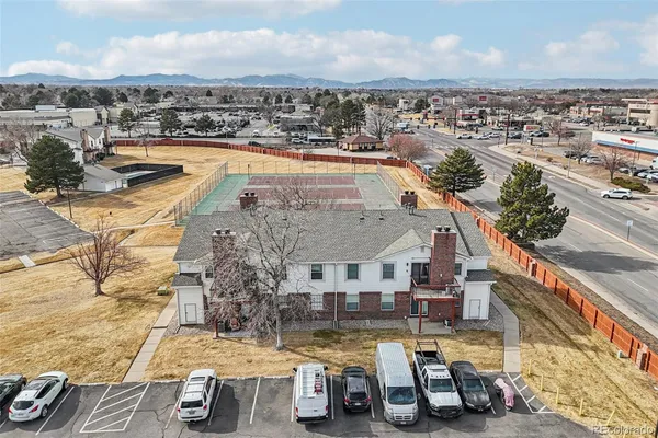 an aerial view of a city