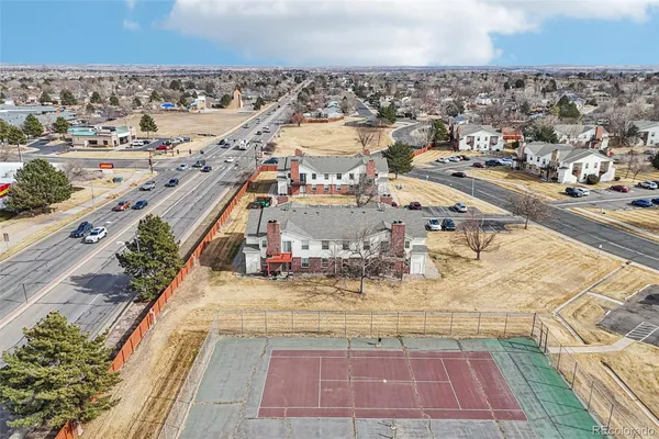 an aerial view of a city