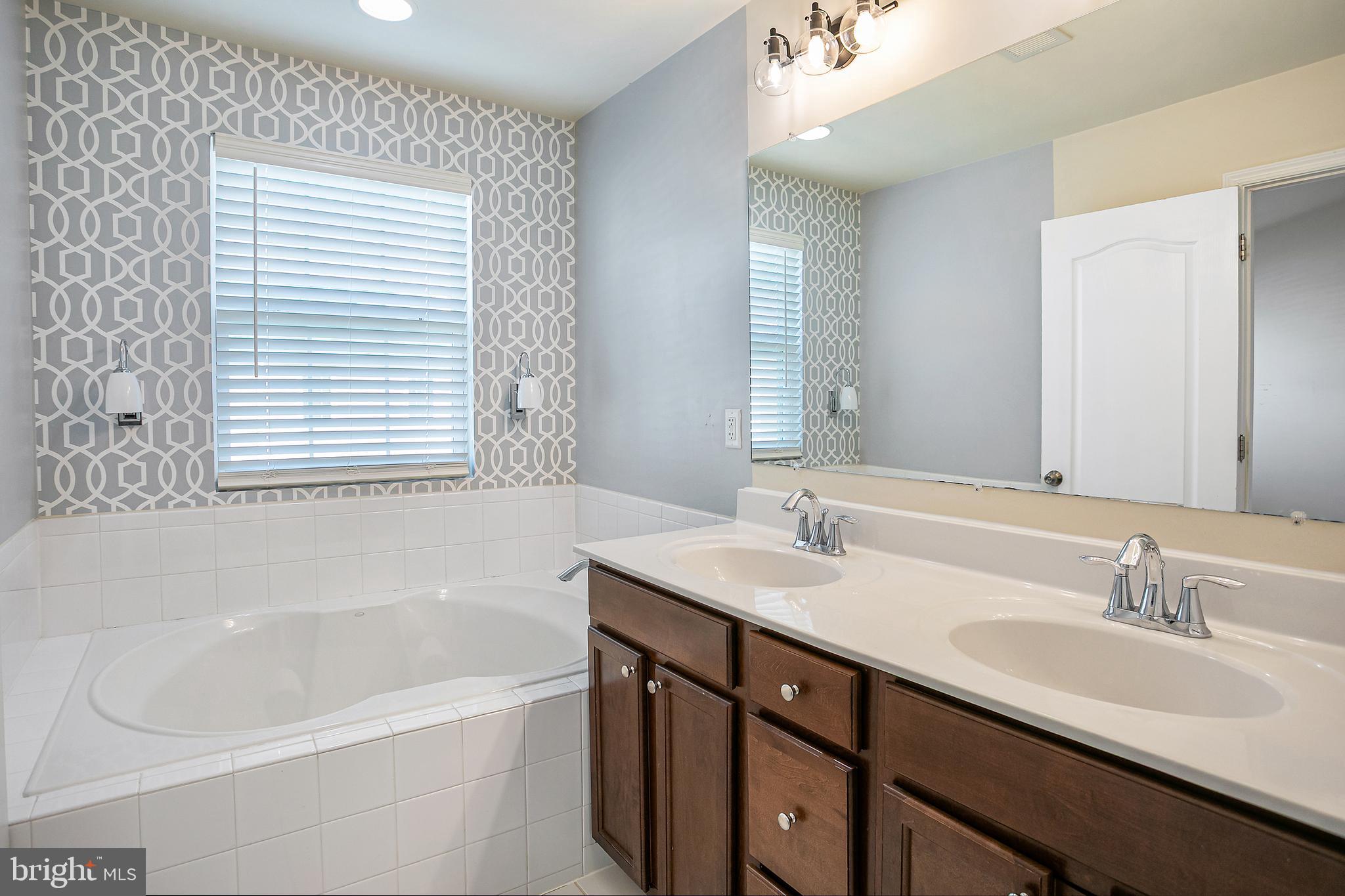 2885 Falkirk Alley Bryans Road, MD 20616 - Photo 25 of 43 a bathroom with a tub double sink window and mirror