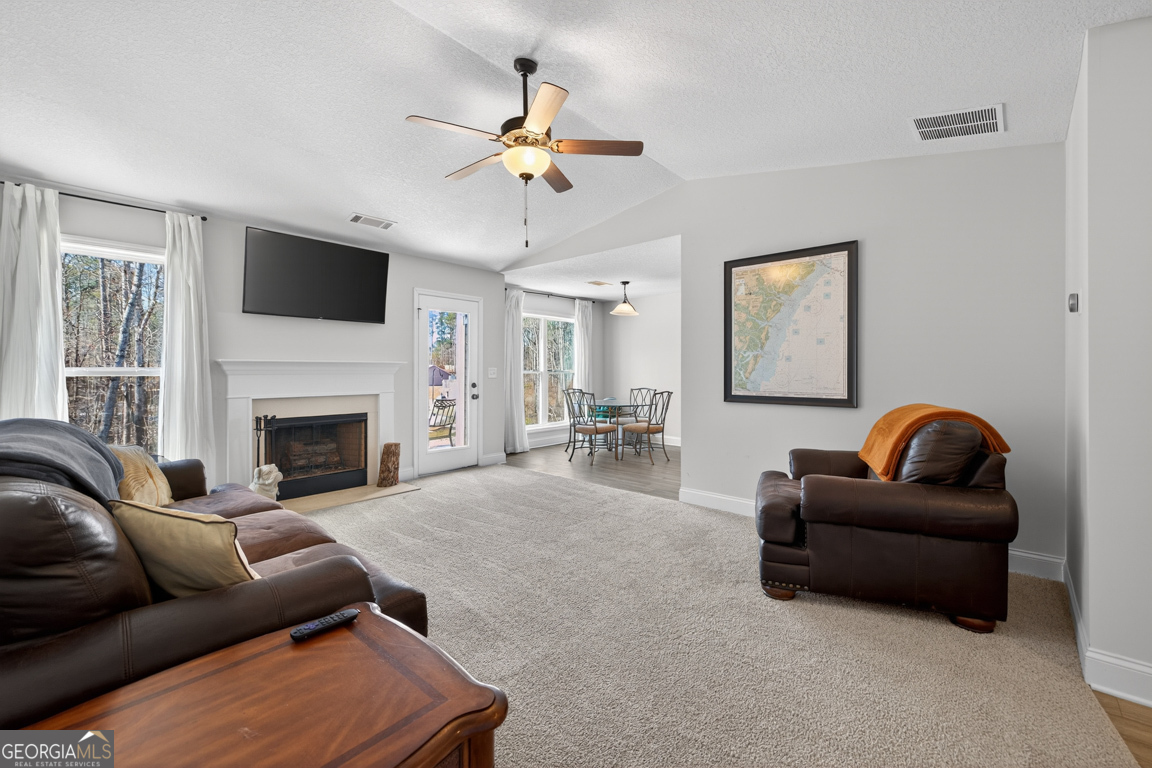 142 Rolling Wds Lane, Unit 29 Colbert, GA 30628 - Photo 16 of 34 a living room with furniture a flat screen tv and a fireplace