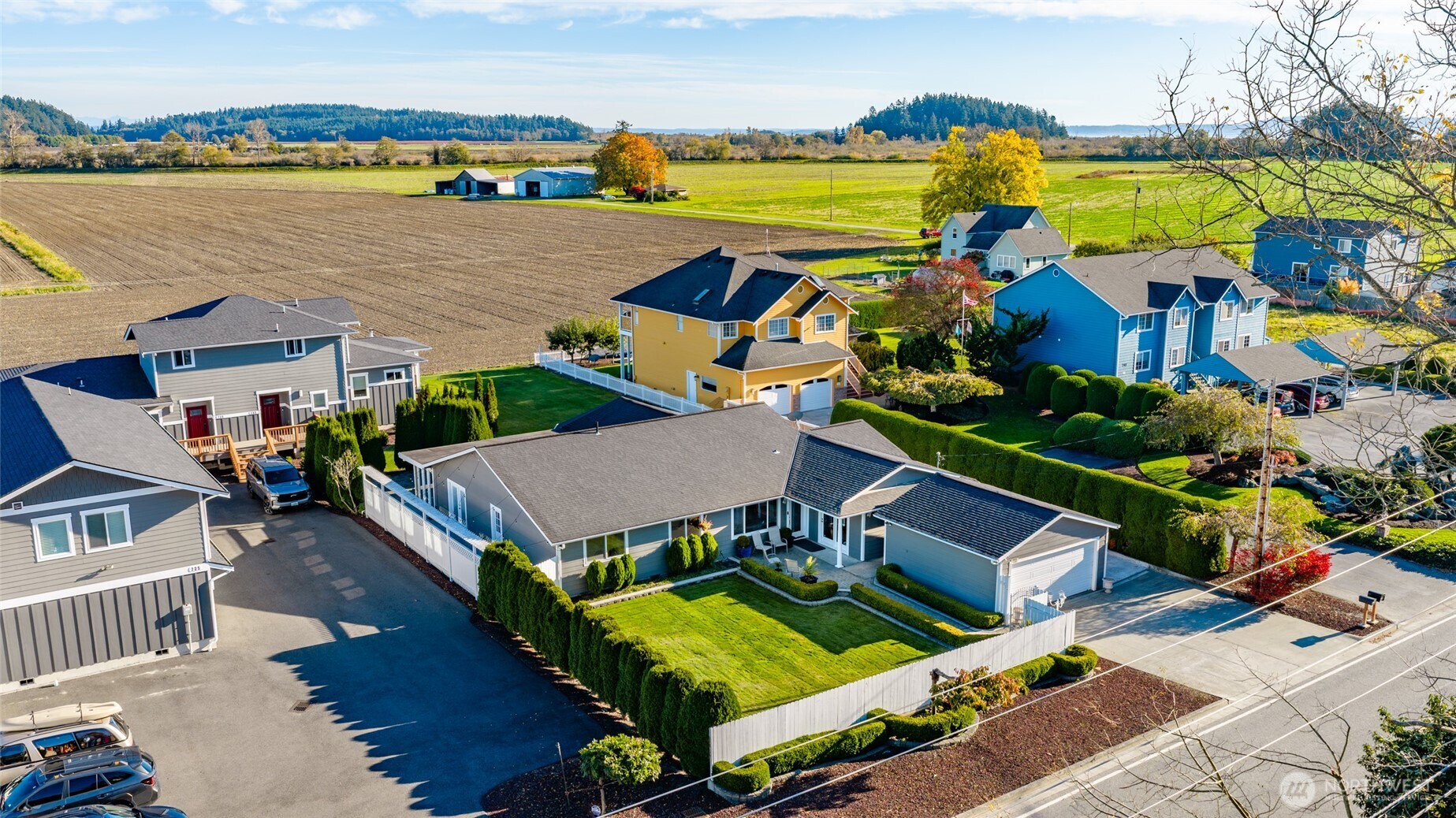 733 Maple Avenue La Conner, WA 98257 - Photo 1 of 39 an aerial view of a house with a ocean view