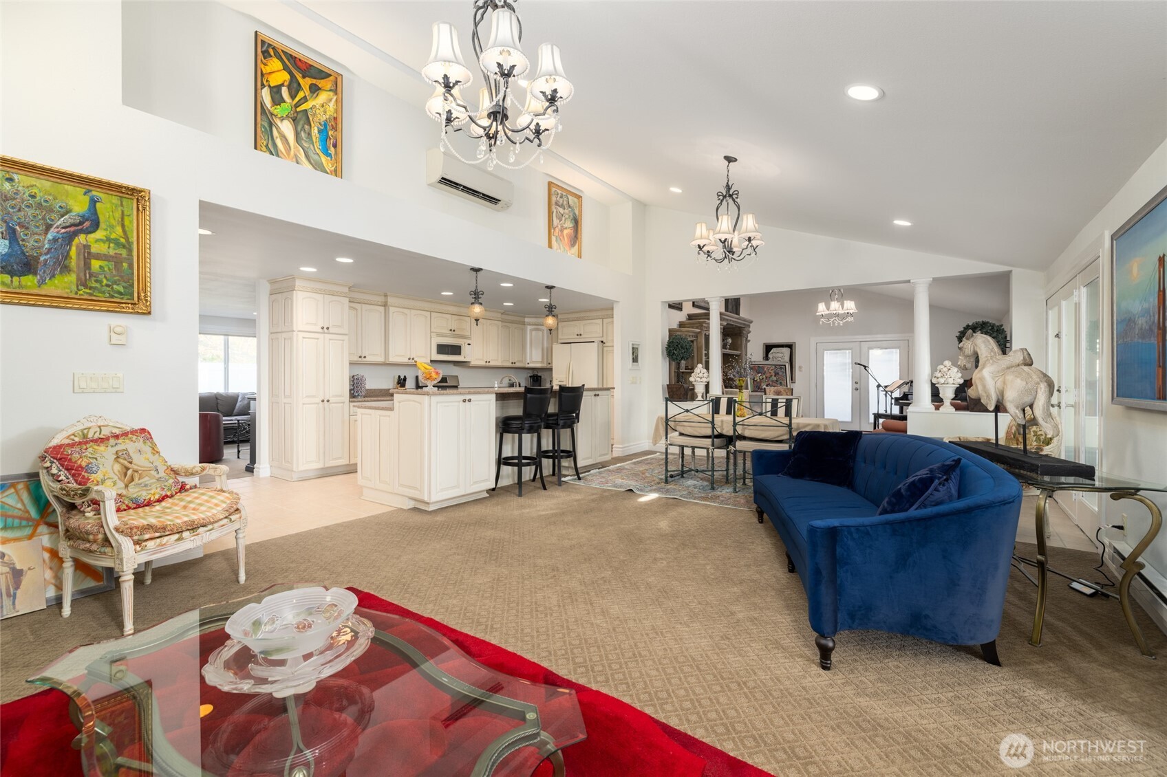 733 Maple Avenue La Conner, WA 98257 - Photo 13 of 39 a living room with furniture and kitchen view