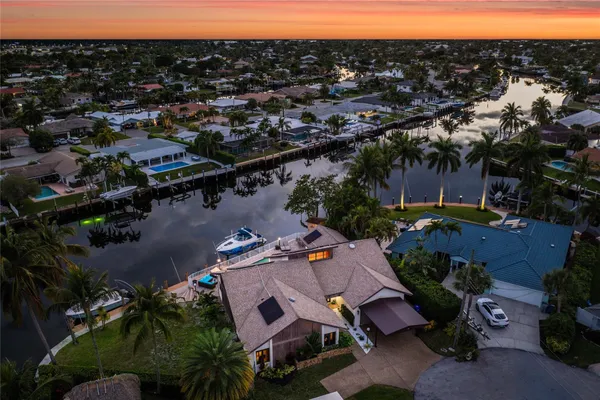 an aerial view of multiple house