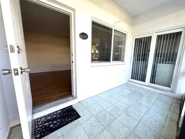 a view of a balcony with city view