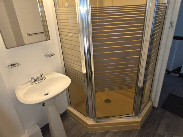 a bathroom with a shower