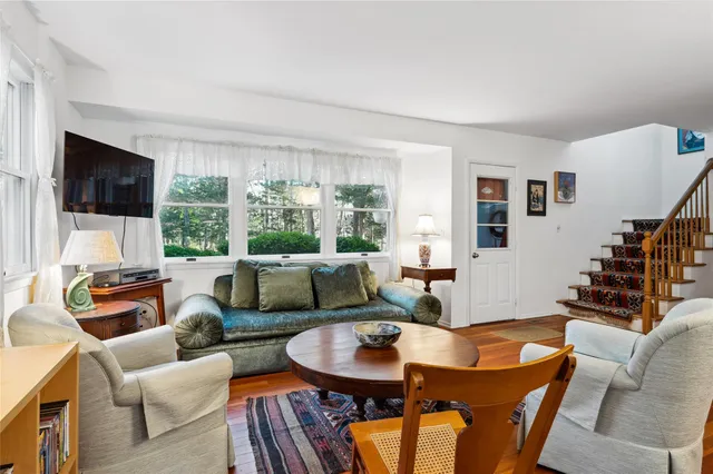 a view of a living room and a window