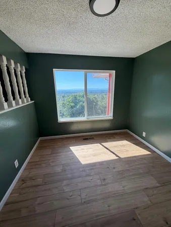 a view of a yard with swimming pool