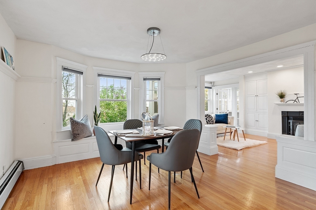 3 Baker Road Nahant, MA 01908 - Photo 15 of 41 a dining room with furniture a chandelier and wooden floor