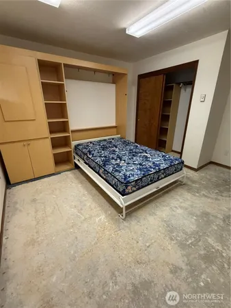 an empty room with closet